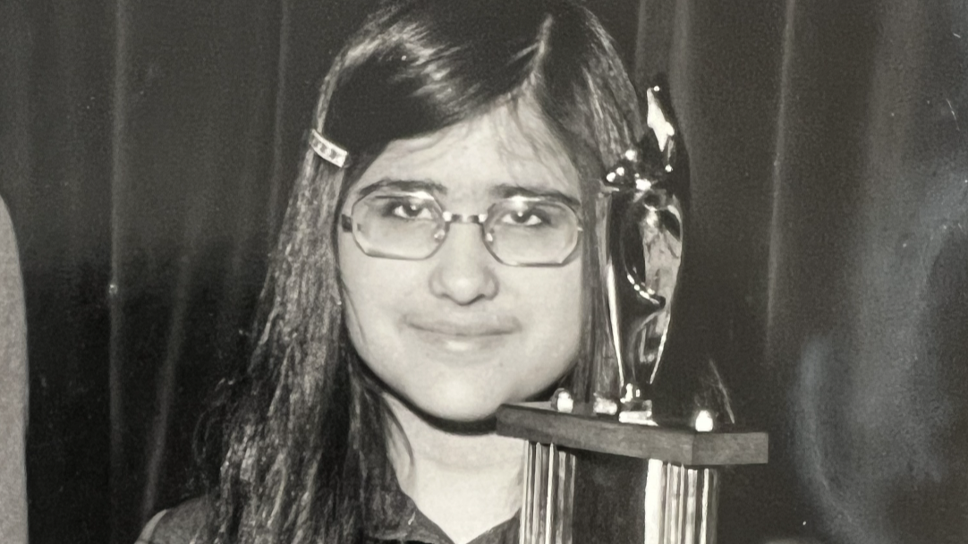 Ghazala Hashmi on April 25, 1977, after winning a top honor at the Optimist Club International Oratorical Contest in Atlanta.